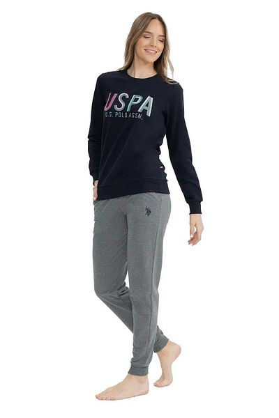 U.S. Polo Assn. U.S. Polo Assn. 17074 Set de trening pentru femei cu mânecă lungă și picioare elastice - bleumarin