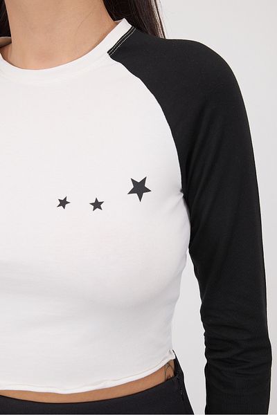 Addax Μπλούζα Crew Neck Star Printed B1680-r10