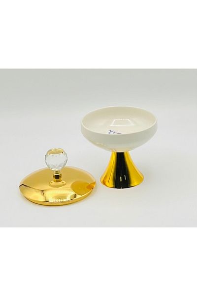 İnter Interlife Porcelain Candy Holder with Metal Lid