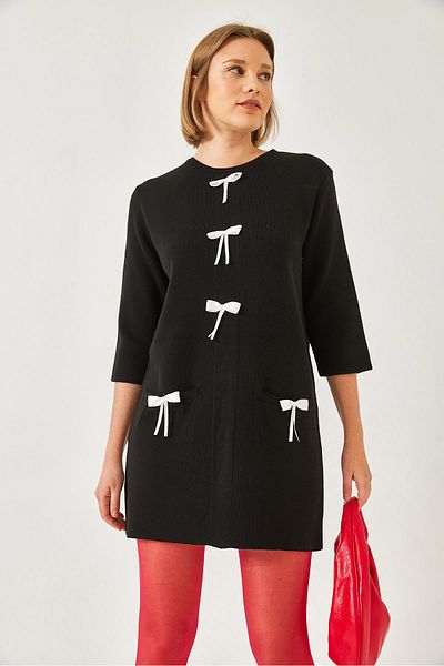 Bianco Lucci Women's Bow Detailed Knitwear Dress 20247565
