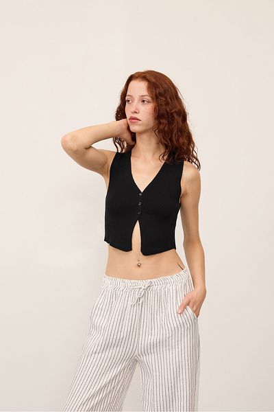 Addax Knitwear V-neck Vest - Buttoned, Y10249-a4