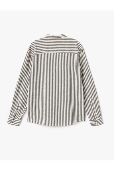 Koton Pamut csíkos, normál szabású, hosszú ujjú bírói galléros ing