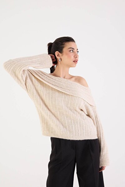 Addax Kayık Yaka Uzun Kollu Triko Kazak K040-C5