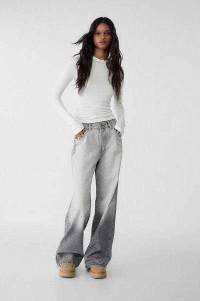 Stradivarius Ribbed long sleeve T-shirt