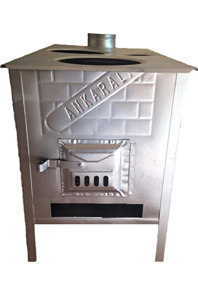 ANKARALI BEYAZ BAHÇE TİPİ SAC BÜYÜK KUZİNE SOBA