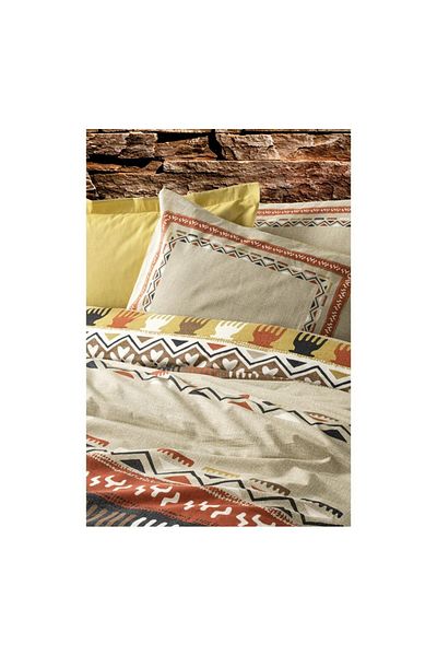 şirin eşyalarım Magnus Mustard Ethnic Double Duvet Cover Set