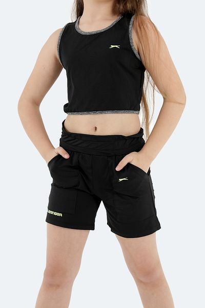 Slazenger Pantaloni scurți Devaraj Fete Negru