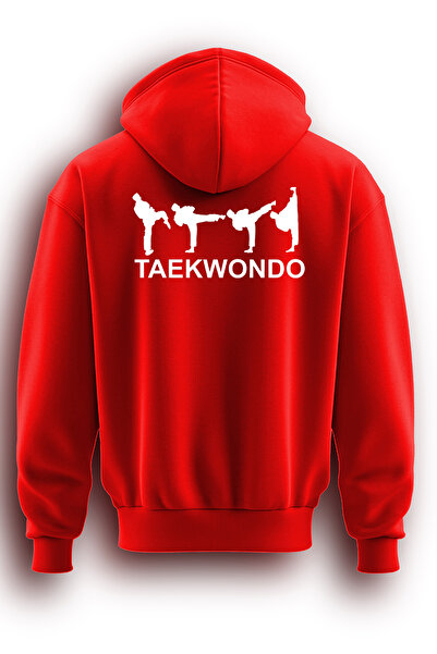 TOP GLORY Суитшърт с качулка и принт по таекуондо - с 3 повдигнати въжета TKDO66380