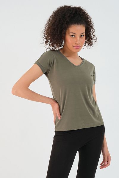 Slazenger Tricou pentru femei Kaki Color Play