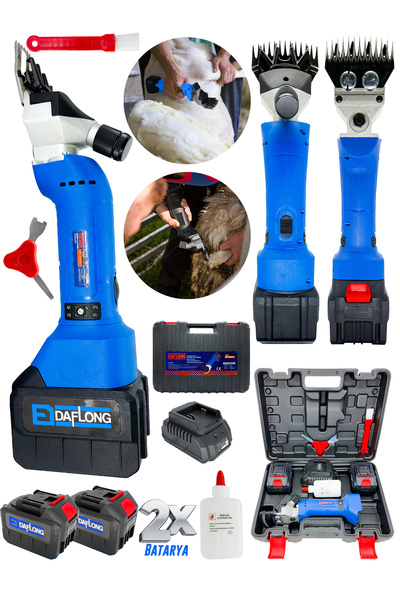 DAFLONG Güçlendirilmiş Adaptörlü Yeni Nesil Koyun Kırkma Makina 4saat Şarj Ve...