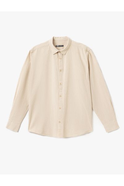 Koton Cotton Buttoned Regular Fit Long Sleeve Classic Shirt