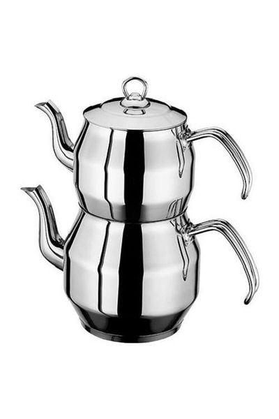 İnter Inter Steel Corner Model Gold Medium Size Teapot Set