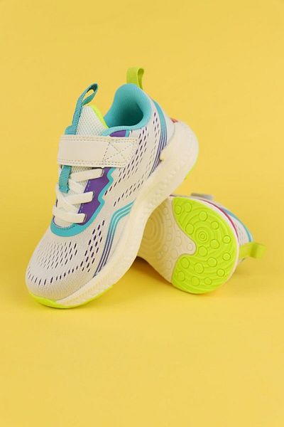 Vicco Size 26-35 Girl's White Color Nebula Sports Shoes