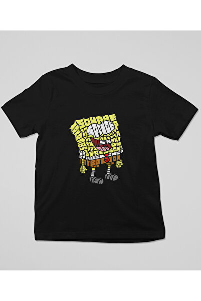SVART WEAR تي شيرت إسفنجي سبونج بوب للأطفال مطبوع عليه قطن ممشط للفتيات/الأولاد