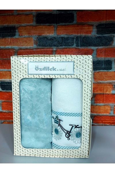 Özdilek Box of 2 Gift Towels (50X90) - Daisy Border Mint