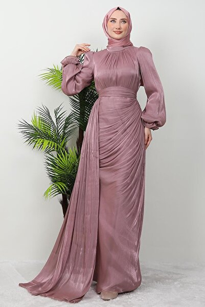 GİZ AGİYİM فستان سهرة حجاب من Dusty Rose Ece