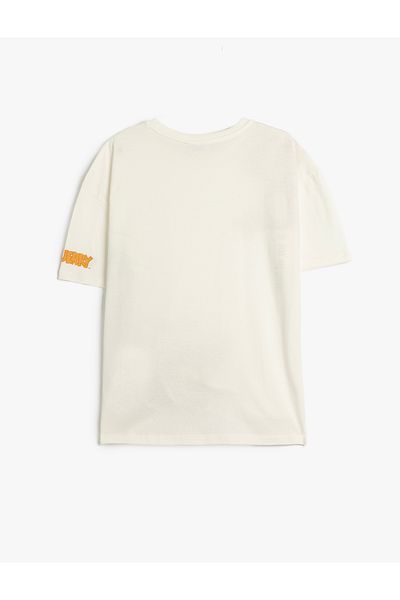 Koton Tom and Jerry Licensed Printed Sleeve Oversize T-Shirt