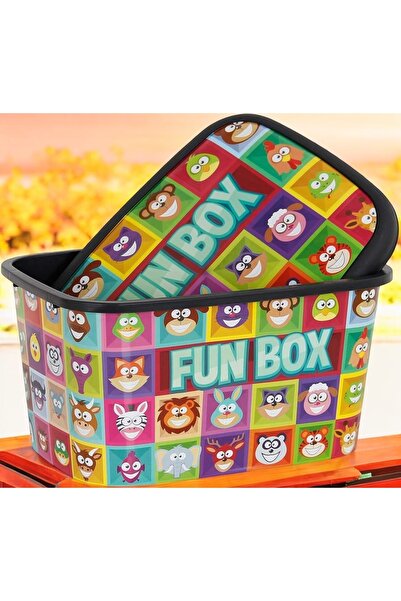 biedda 50 Litre 1 Adet Mega Boy Plastik Çok Amaçlı Desenli Oyuncak Saklama Kabı ve Düzenleme Kutusu