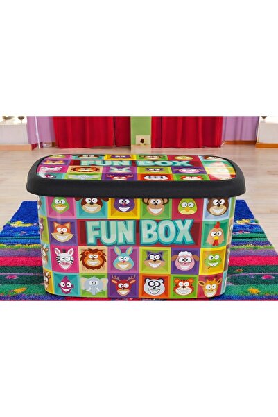 biedda 50 Litre 1 Adet Mega Boy Plastik Çok Amaçlı Desenli Oyuncak Saklama Kabı ve Düzenleme Kutusu