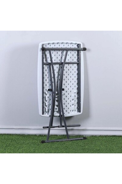 Living Accents Adjustable Legs Rectangular Foldable Outdoor Table