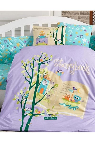 Hobby Lilac Dream Clock Baby Bedding Set