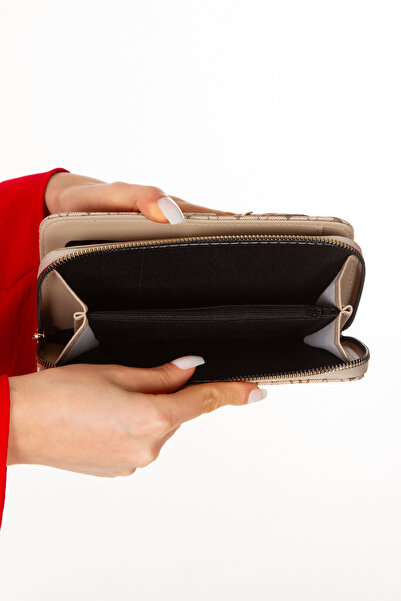 Newish Women's Patterned Vegan Leather Wallet with Card Holder and Paper Money Compartment Stylish