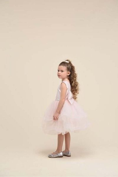BUTİKHAPPYKİDS Girls' Powder Skirts Grainy Evening Dress 4-8 Years