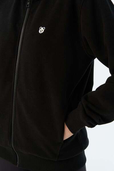WWF Market Panda Supersoft Pocket Full-Zip Hoodie - Black