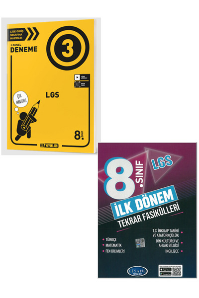 Açı Yayınları 8.Sınıf HIZ LGS 3'Lü Genel Deneme + 8.Sınıf Efsane İLK Dönem Te...