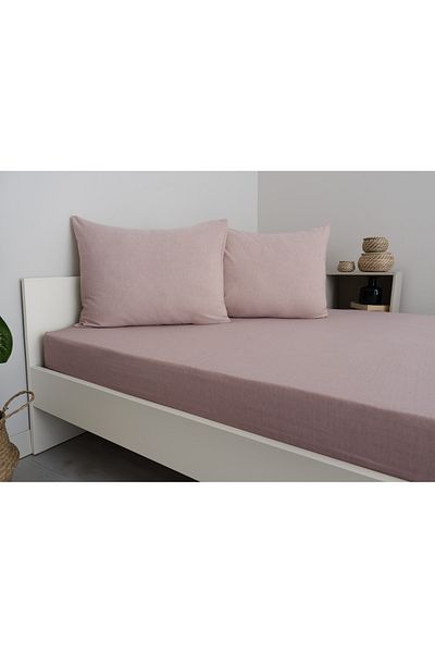 argehome Double Cotton Sheet Set - Elastic Waist, 160X200 cm and 2 Pillowcases