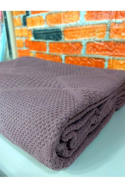Şaheser Şaheser %100 Pamuk Çift Kişilik Pike 240x220 (Tek Pike)-Mürdüm