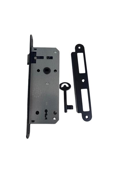 bersayapı Sessiz İç Oda Kapı Kilidi Siyah Anahtarlı 40mm Gömme Kilit