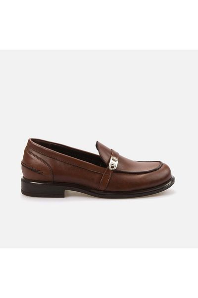 KEMAL TANCA Pantofi de damă din piele naturală cu talpă din cauciuc alun