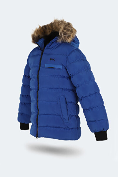 Slazenger CALISTO NEW Çocuk Kapüşonlu Şişme Saks Mavi Mont & Kaban