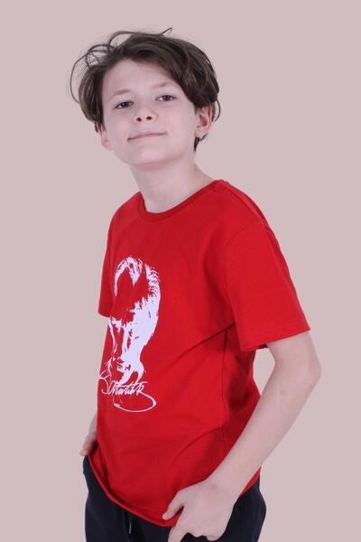 panios kids Atatürk-Ayyıldız-İmza Baskılı Unisex Çocuk Kısa Kollu T-Shirt