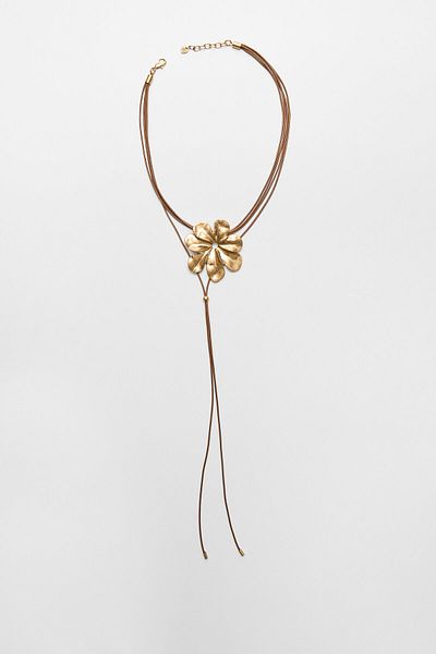 Stradivarius Floral cord necklace