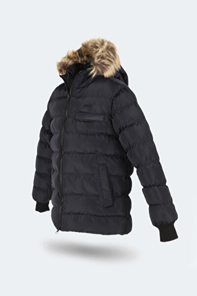 Slazenger CALISTO NEW Çocuk Kapüşonlu Şişme Lacivert Mont & Kaban