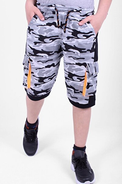 FYK KİDS Boy's Camouflage Cargo Pocket Capri