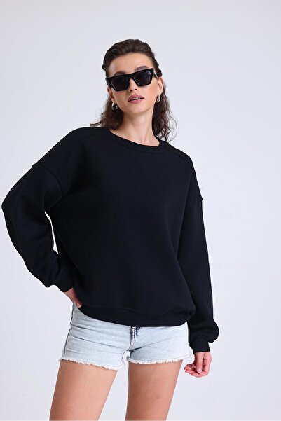 Miss Murem Black Shoulder Side Sweat