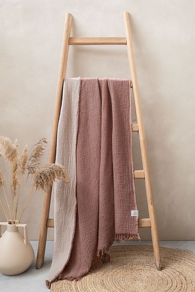 Barine Καναπές Cocoon Cotton Muslin - 4 στρώσεις Μαύρη Κανέλα / Νουγκάτ 130x170