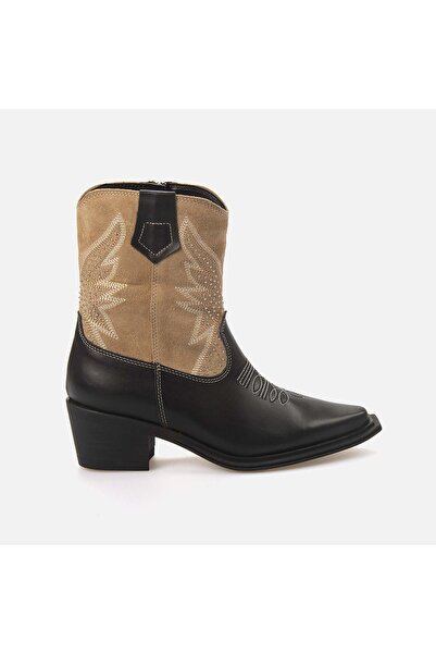 KEMAL TANCA Kadın Hakiki Deri Termo Taban Siyah-kum Western Bot