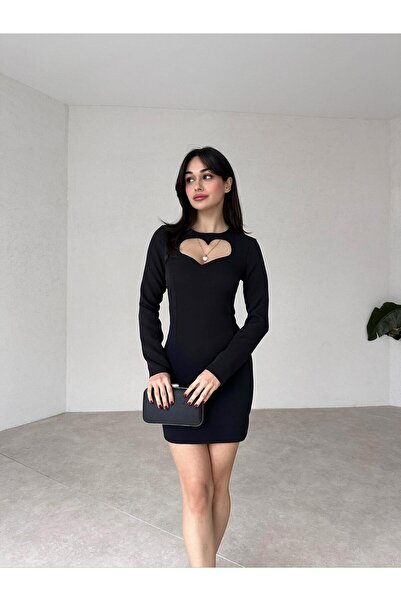 Mooi Butik Sweetheart Low-Cut Mini Carpen Dress 4012 - Black