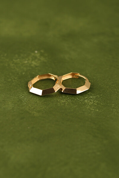 Çgk Çiğdem Gürel Kuyumculuk Köşeli Halka Altın Küpe