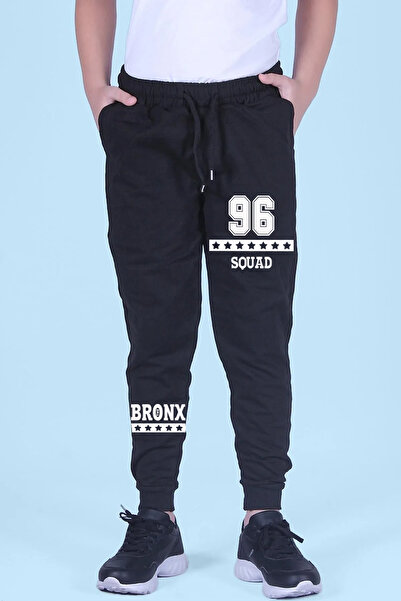 FYK KİDS 3 részes sötétkék-füstölt-fekete, csomagtartó zseb, szövegnyomott fiús melegítőnadrág