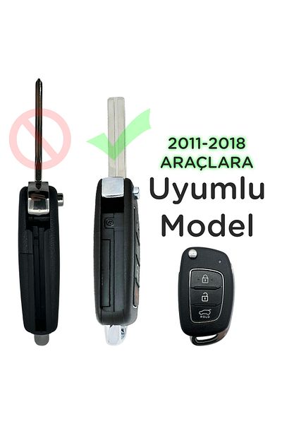 Luxe Aksesuarr For Hyundai I20 2011-2018 Vehicles - Accent - Sonata 3-Button Silicone Key Protection Case Black