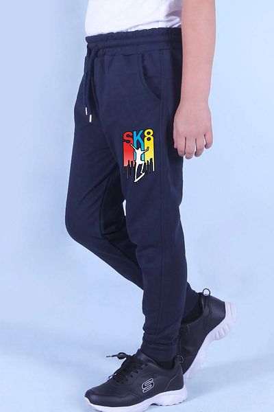 FYK KİDS Boy's Pocket-Sk8 Printed Sweatpants