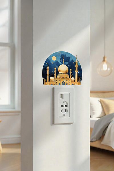 MSticker Autocolant pentru priză Ramadan Autocolant decorativ pentru priză Autocolant pentru perete din sticlă