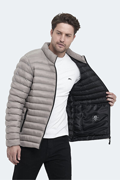 Slazenger HAYDEN IN Erkek Şişme Taş Gri Mont & Kaban