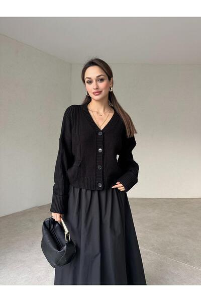 Mooi Butik Ronwa Cardigan 5252 - Black