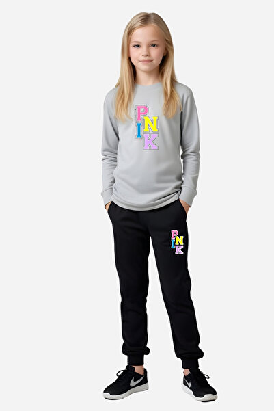 FYK KİDS 3-Piece Girl's Printed Waist Detail Elastic Bottom Pjama Set